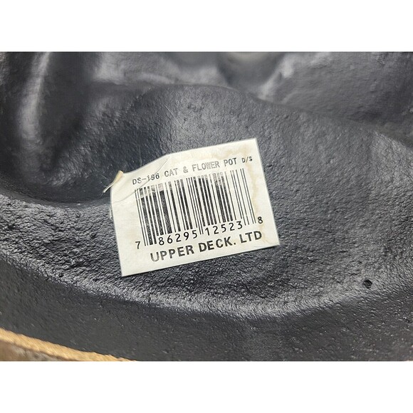 Upper Deck Vintage Cast Iron Cat Kitten Heavy Door Stopper Cat and Flower Pot - Picture 6 of 11